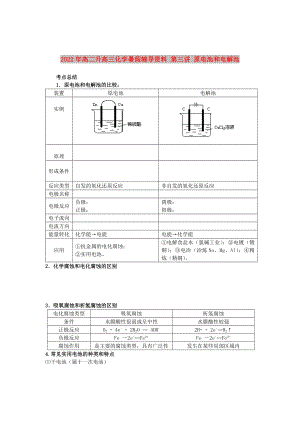 2022年高二升高三化學(xué)暑假輔導(dǎo)資料 第三講 原電池和電解池