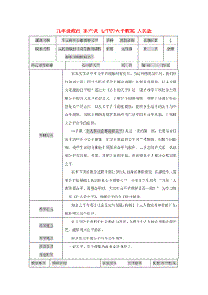 九年級政治 第六課 心中的天平教案 人民版