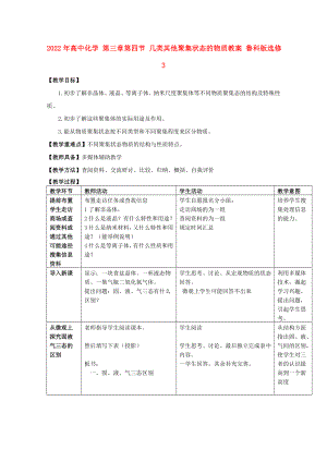 2022年高中化學(xué) 第三章第四節(jié) 幾類其他聚集狀態(tài)的物質(zhì)教案 魯科版選修3