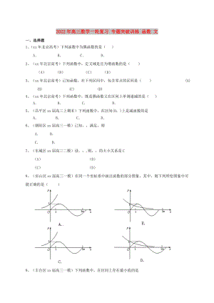 2022年高三數(shù)學(xué)一輪復(fù)習(xí) 專題突破訓(xùn)練 函數(shù) 文