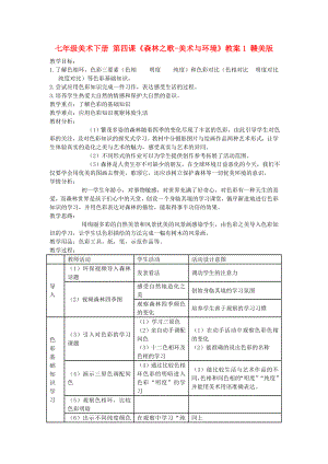 七年級(jí)美術(shù)下冊(cè) 第四課《森林之歌-美術(shù)與環(huán)境》教案1 贛美版