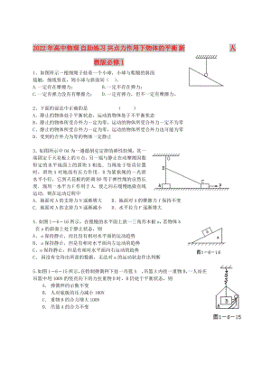 2022年高中物理 自助練習 共點力作用下物體的平衡 新人教版必修1