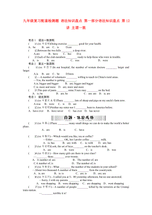 九年級復(fù)習(xí)配套檢測題 語法知識(shí)盤點(diǎn) 第一部分語法知識(shí)盤點(diǎn) 第12講 主謂一致