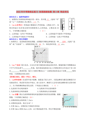 2022年中考物理總復(fù)習(xí) 效果跟蹤檢測(cè) 第3章 物態(tài)變化