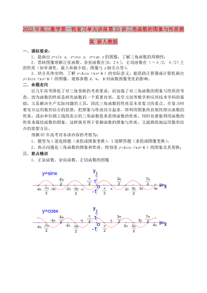 2022年高三數(shù)學(xué)第一輪復(fù)習(xí)單元講座 第23講 三角函數(shù)的圖象與性質(zhì)教案 新人教版