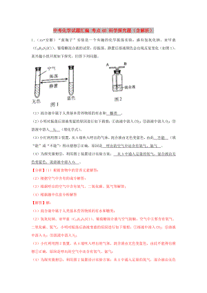 中考化學(xué)試題匯編 考點(diǎn)40 科學(xué)探究題（含解析）