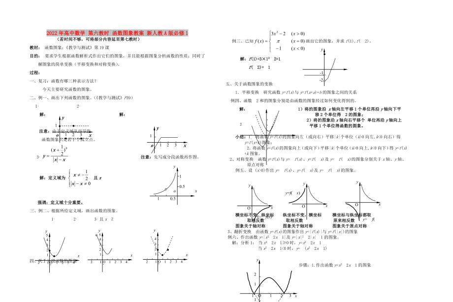 2022年高中数学 第六教时 函数图象教案 新人教A版必修1_第1页