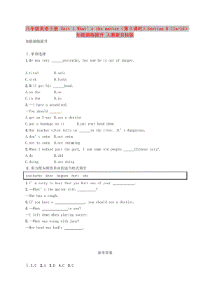 八年級(jí)英語(yǔ)下冊(cè) Unit 1 What’s the matter（第3課時(shí)）Section B（1a-1d）知能演練提升 人教新目標(biāo)版