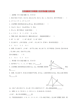 八年級數(shù)學(xué)下學(xué)期第一次月考試題 北師大版