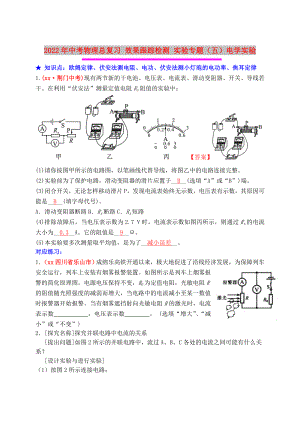 2022年中考物理總復(fù)習(xí) 效果跟蹤檢測 實(shí)驗(yàn)專題（五）電學(xué)實(shí)驗(yàn)