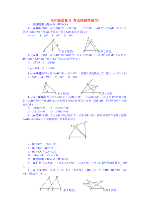 九年級總復(fù)習(xí) 考點跟蹤突破20