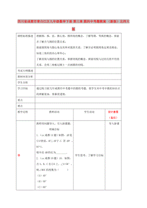 四川省成都市青白江區(qū)九年級數(shù)學下冊 第三章 圓的中考題教案 （新版）北師大版