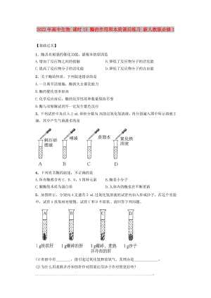 2022年高中生物 課時15 酶的作用和本質(zhì)課后練習(xí) 新人教版必修1