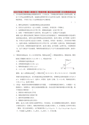 2022年高三物理二輪復(fù)習(xí) 考前沖刺 重點知識回顧 力與物體的運(yùn)動