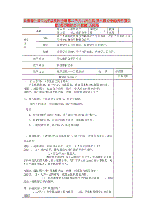 云南省個舊市九年級政治全冊 第二單元 共同生活 第六課 心中的天平 第3框 努力維護(hù)公平教案 人民版