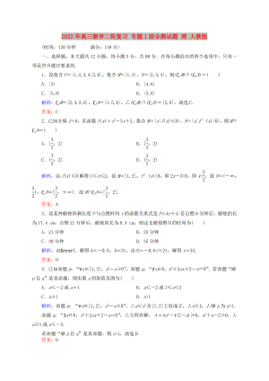 2022年高三數(shù)學(xué)二輪復(fù)習(xí) 專題1綜合測試題 理 人教版