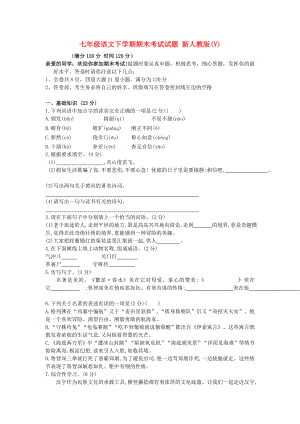 七年級語文下學(xué)期期末考試試題 新人教版(V)