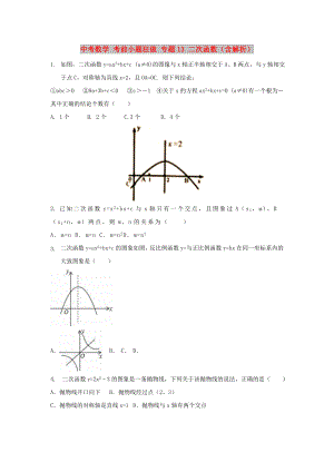 中考數(shù)學 考前小題狂做 專題13 二次函數(shù)（含解析）