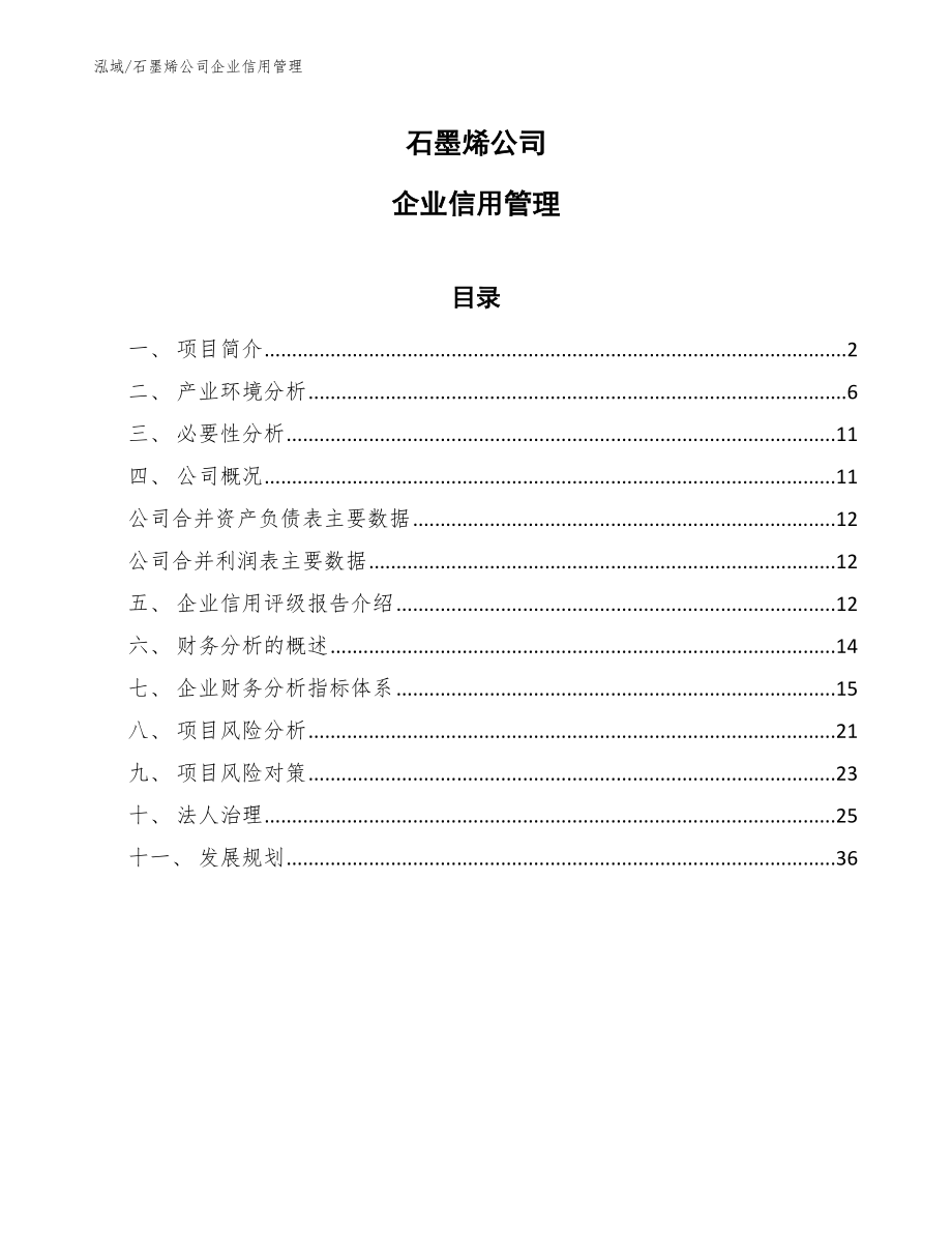 石墨烯公司企业信用管理分析【参考】_第1页