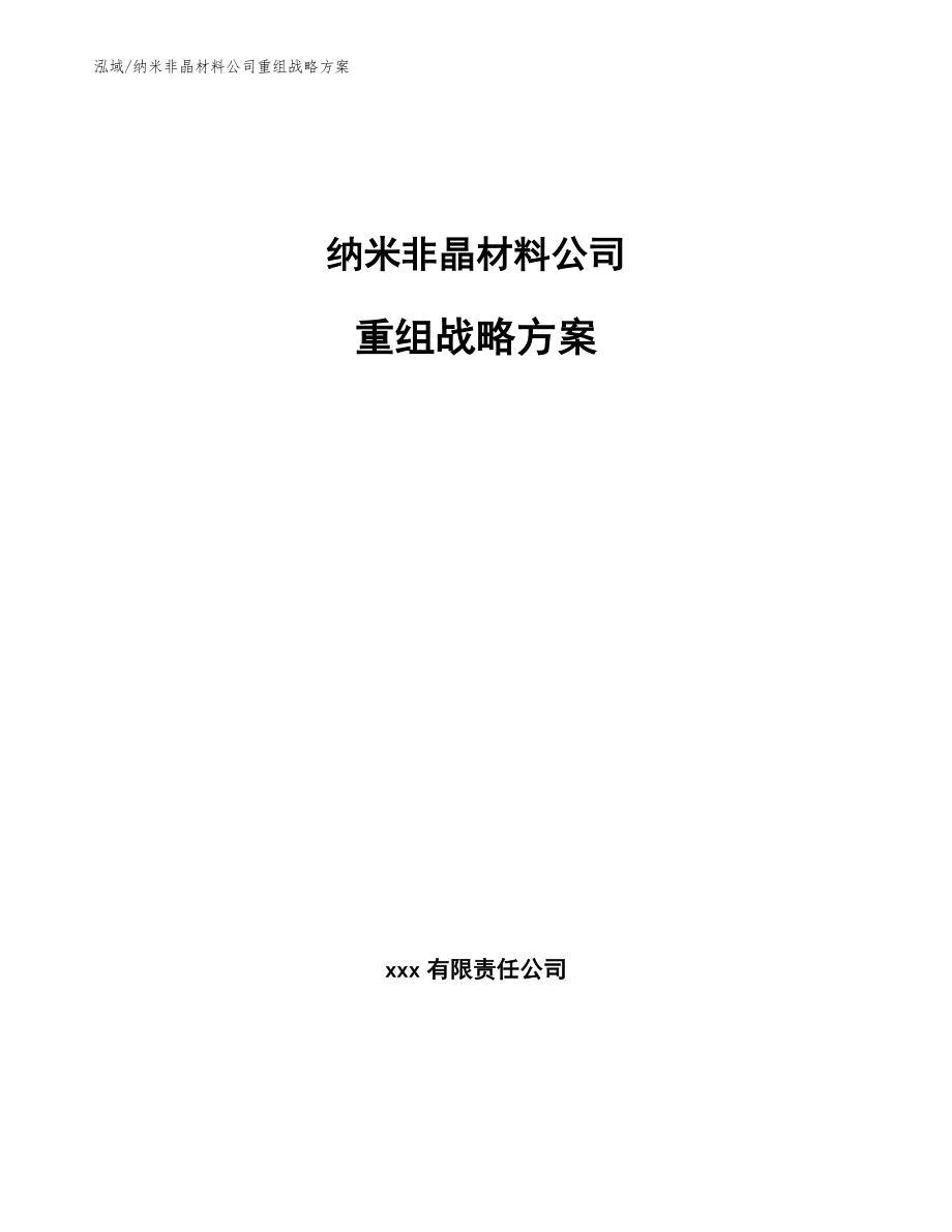 纳米非晶材料公司重组战略方案_第1页