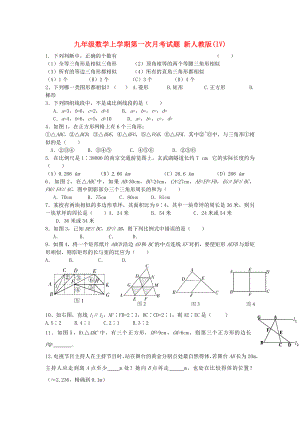 九年級(jí)數(shù)學(xué)上學(xué)期第一次月考試題 新人教版(IV)