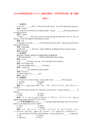 2022年高考英語(yǔ)總復(fù)習(xí) Unit3 基礎(chǔ)鞏固練習(xí) 名師全程導(dǎo)學(xué)案（新人教版必修4）