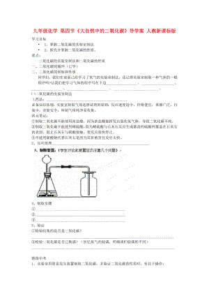 九年級化學 第四節(jié)《大自然中的二氧化碳》導學案 人教新課標版