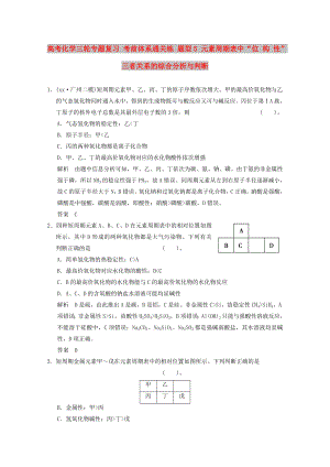 高考化學(xué)三輪專題復(fù)習(xí) 考前體系通關(guān)練 題型5 元素周期表中“位 構(gòu) 性”三者關(guān)系的綜合分析與判斷