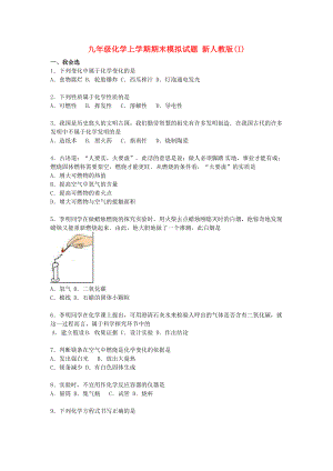 九年級(jí)化學(xué)上學(xué)期期末模擬試題 新人教版(I)