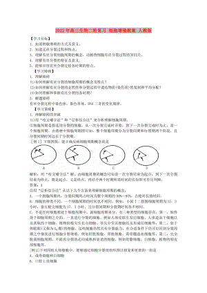 2022年高三生物二輪復習 細胞增殖教案 人教版