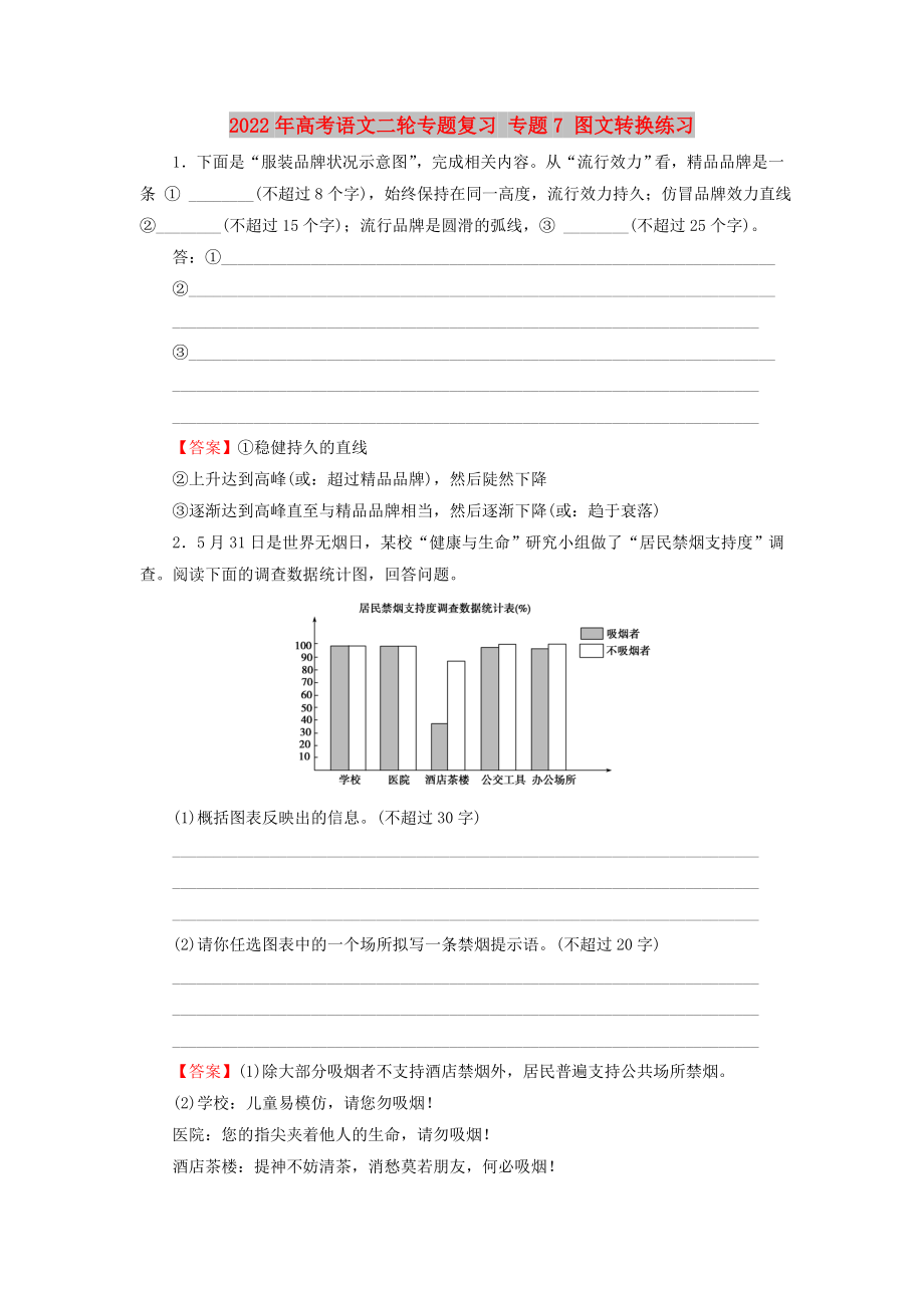 2022年高考語文二輪專題復習 專題7 圖文轉(zhuǎn)換練習_第1頁