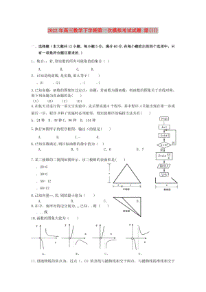 2022年高三數(shù)學(xué)下學(xué)期第一次模擬考試試題 理(II)