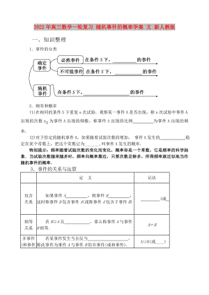 2022年高三數(shù)學(xué)一輪復(fù)習(xí) 隨機(jī)事件的概率學(xué)案 文 新人教版