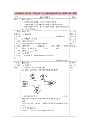 九年級(jí)物理全冊(cè) 第十四章 第二節(jié) 熱機(jī)的效率導(dǎo)學(xué)案（新版）新人教版