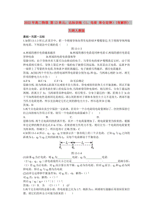 2022年高二物理 第13單元：達標訓練（1、電荷 庫侖定律）(有解析)大綱人教版