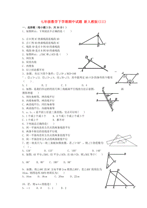 七年級數(shù)學(xué)下學(xué)期期中試題 新人教版(III)