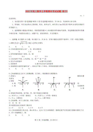 2022年高三數(shù)學(xué)上學(xué)期期末考試試題 理(V)