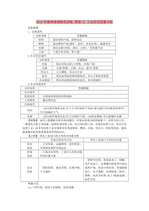 2022年高考地理特色講練 類型15 工業(yè)區(qū)位因素分析