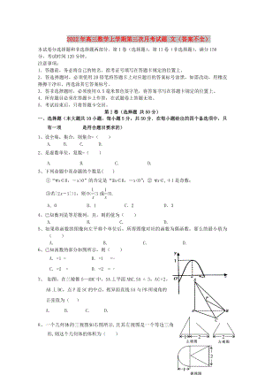 2022年高三數學上學期第三次月考試題 文（答案不全）