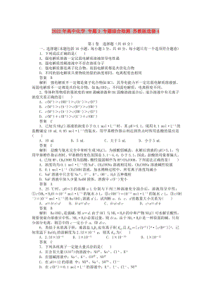 2022年高中化學(xué) 專題3 專題綜合檢測(cè) 蘇教版選修4