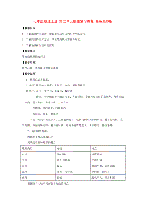 七年級地理上冊 第二單元地圖復習教案 商務星球版