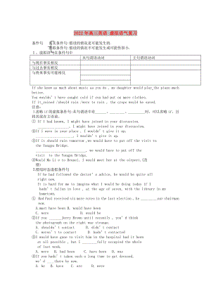 2022年高三英語 虛擬語氣復(fù)習(xí)
