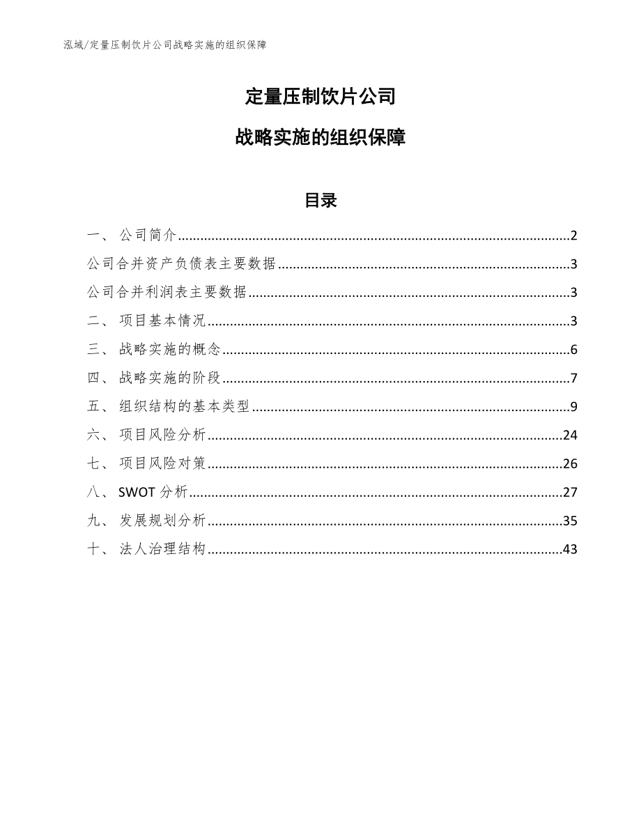 定量压制饮片公司战略实施的组织保障_第1页