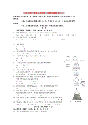 2022年高三數(shù)學上學期第一次聯(lián)考試題 文(III)