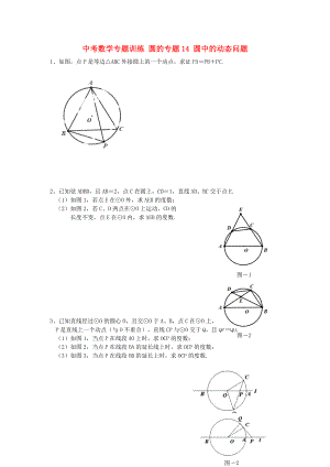 中考數(shù)學(xué)專題訓(xùn)練 圓的專題14 圓中的動(dòng)態(tài)問題