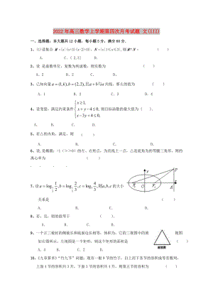 2022年高三數(shù)學(xué)上學(xué)期第四次月考試題 文(III)