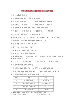 中考化學專題復習 物質(zhì)的檢驗、分離與提純