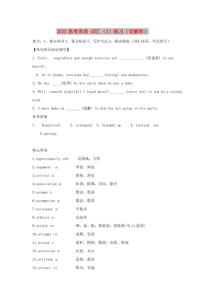 2022高考英語(yǔ) 詞匯（3）練習(xí)（含解析）