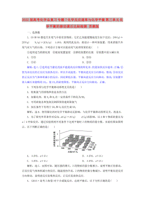 2022屆高考化學(xué)總復(fù)習(xí) 專題7 化學(xué)反應(yīng)速率與化學(xué)平衡 第三單元 化學(xué)平衡的移動(dòng)課后達(dá)標(biāo)檢測 蘇教版