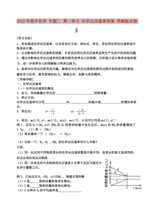 2022年高中化學(xué) 專題二 第一單元 化學(xué)反應(yīng)速率學(xué)案 蘇教版必修2